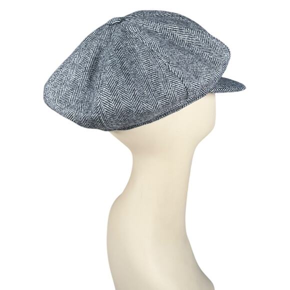 Mucros Weavers Ireland Gray Herringbone Newsboy Cap Hat One Size Wool Blend - Picture 11 of 16
